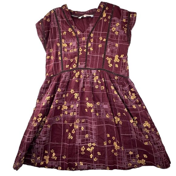 All About You Deepika Padukone- Dark Purple Floral Sun Dress Size Large Tropical - Picture 1 of 12